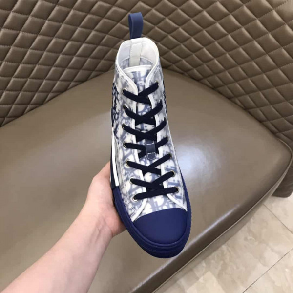 DIOR B23 HIGH-TOP SNEAKER IN BLUE DIOR OBLIQUE - CD29