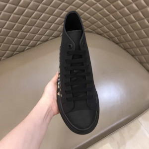 BURBERRY LOGO PRINT GABARDINE HIGH-TOP SNEAKERS – BBR82