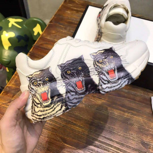 GUCCI RHYTON LEATHER SNEAKER WITH TIGERS