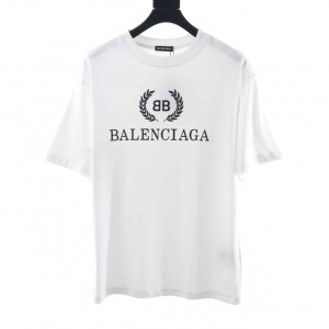 BALENCIAGA WHEAT EAR SHORT SLEEVE WHITE T SHIRT