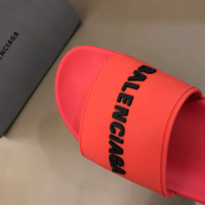 BALENCIAGA RUBBER LOGO POOL SLIDE SANDALS - BBS4