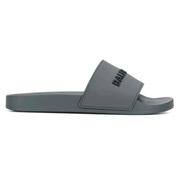 BALENCIAGA RUBBER LOGO POOL SLIDE SANDALS - BBS8