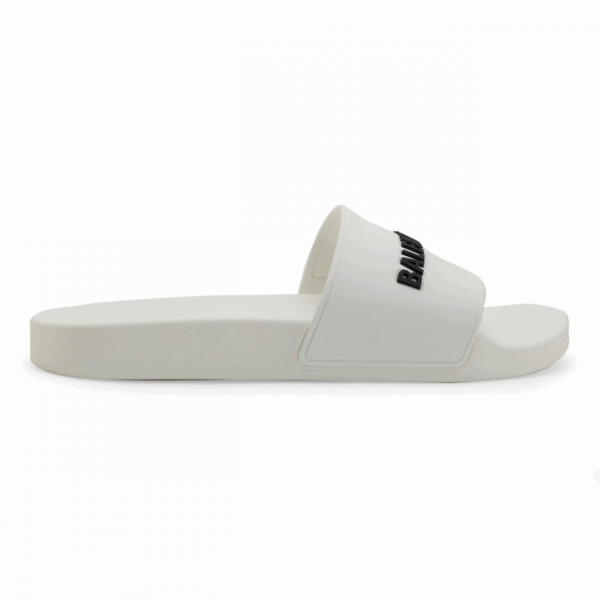 BALENCIAGA RUBBER LOGO POOL SLIDE SANDALS - BBS7