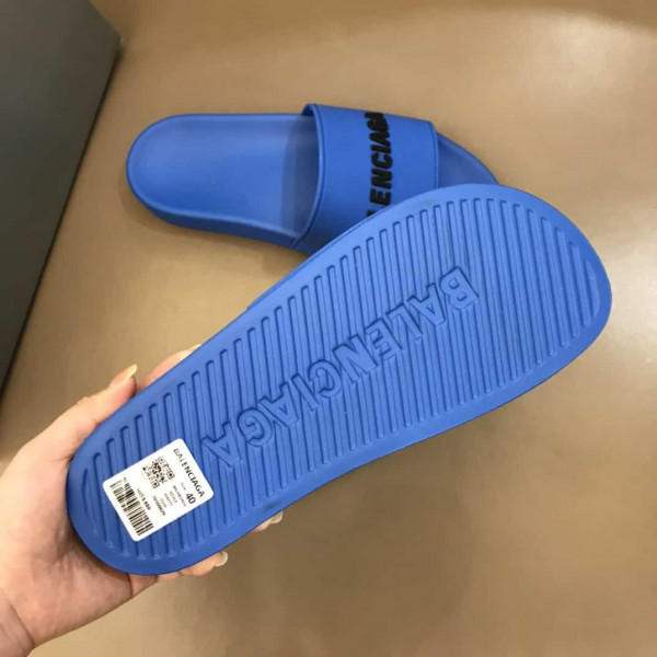 BALENCIAGA RUBBER LOGO POOL SLIDE SANDALS - BBS1