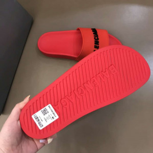 BALENCIAGA RUBBER LOGO POOL SLIDE SANDALS - BBS4