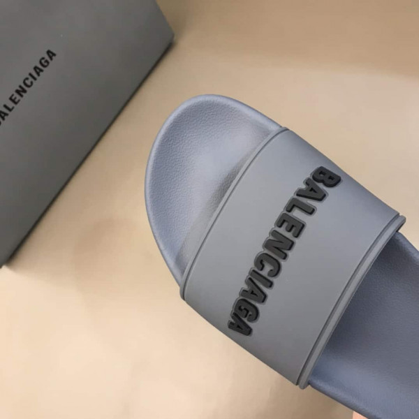 BALENCIAGA RUBBER LOGO POOL SLIDE SANDALS - BBS8