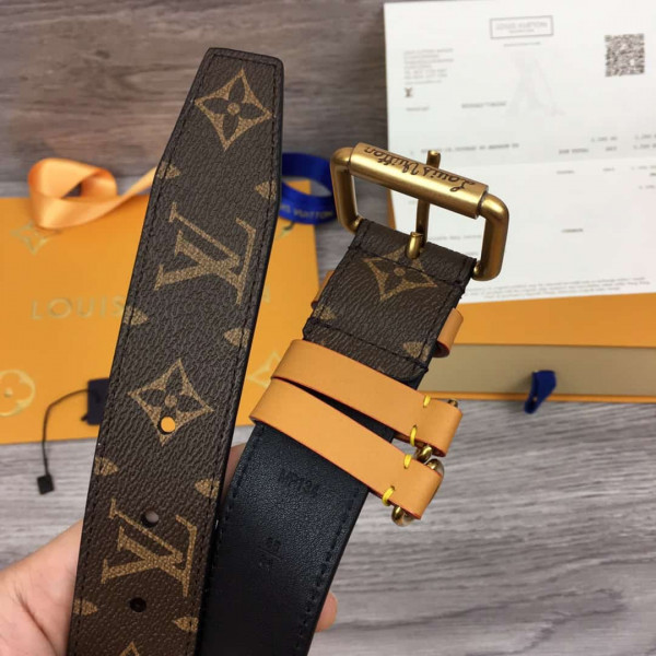 LOUIS VUITTON SIGNATURE BELT MONOGRAM 35MM BROWN - B112