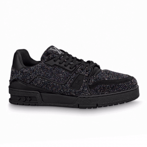 LOUIS VUITTON GLITTER SNEAEKERS BLACK TRAINER - LV223