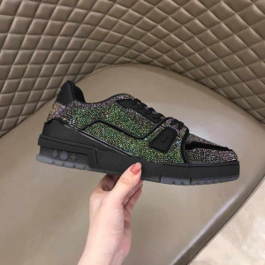 LOUIS VUITTON GLITTER SNEAEKERS BLACK TRAINER - LV223