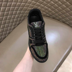 LOUIS VUITTON GLITTER SNEAEKERS BLACK TRAINER - LV223