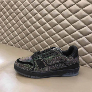 LOUIS VUITTON GLITTER SNEAEKERS BLACK TRAINER - LV223