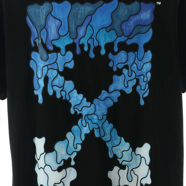 " OW Blue Marker Slim Cotton Jersey T-shirt Black/blue - OW10"