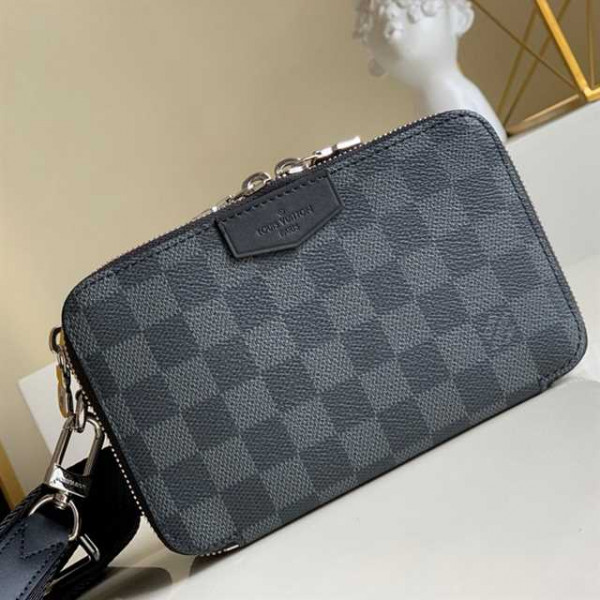 LOUIS VUITTON ALPHA WEARABLE WALLET DAMIER GRAPHITE CANVAS N60418