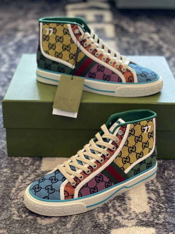 Men's Gucci Tennis 1977 GG Multicolor high-top - Gcc056