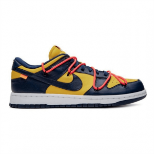 NIKE DUNK LOW OFF-WHITE UNIVERSITY GOLD MIDNIGHT NAVY - NK05