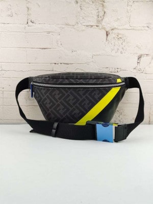 FENDI GRAY FABRIC BELT BAG - WFB012