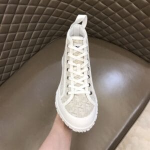 B28 HIGH-TOP SNEAKER OFF-WHITE DIOR OBLIQUE JACQUARD AND WHITE RUBBER - CDO084