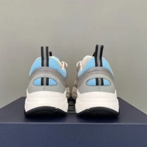 B22 SNEAKER WHITE AND BLUE TECHNICAL MESH AND GRAY CALFSKIN - CD127