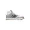 B27 HIGH-TOP SNEAKER GRAY AND WHITE SMOOTH CALFSKIN WITH BEIGE AND BLACK DIOR OBLIQUE JACQUARD - CD117