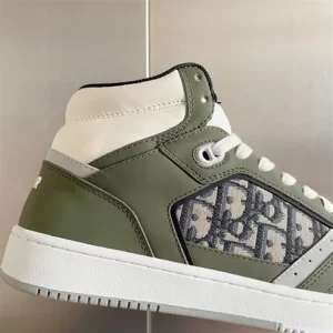 B27 HIGH-TOP SNEAKER OLIVE AND CREAM SMOOTH CALFSKIN - CD116