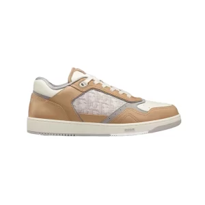 B27 LOW-TOP SNEAKER BEIGE AND CREAM SMOOTH CALFSKIN WITH CREAM DIOR OBLIQUE JACQUARD - CDO92