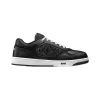 B27 LOW-TOP SNEAKER BLACK SMOOTH CALFSKIN AND CD DIAMOND CANVAS - CD100