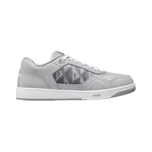 B27 LOW-TOP SNEAKER DIOR GRAY SMOOTH CALFSKIN AND CD DIAMOND CANVAS - CDO99