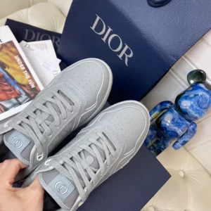 B27 LOW-TOP SNEAKER GRAY SMOOTH CALFSKIN AND DIOR OBLIQUE GALAXY LEATHER - CDO86