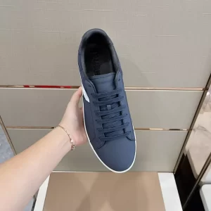 BURBERRY LEATHER AND CHECK COTTON SNEAKERS - BBR123