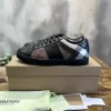 BURBERRY LEATHER AND CHECK COTTON SNEAKERS - BBR124