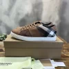 BURBERRY LEATHER AND CHECK COTTON SNEAKERS - BBR125