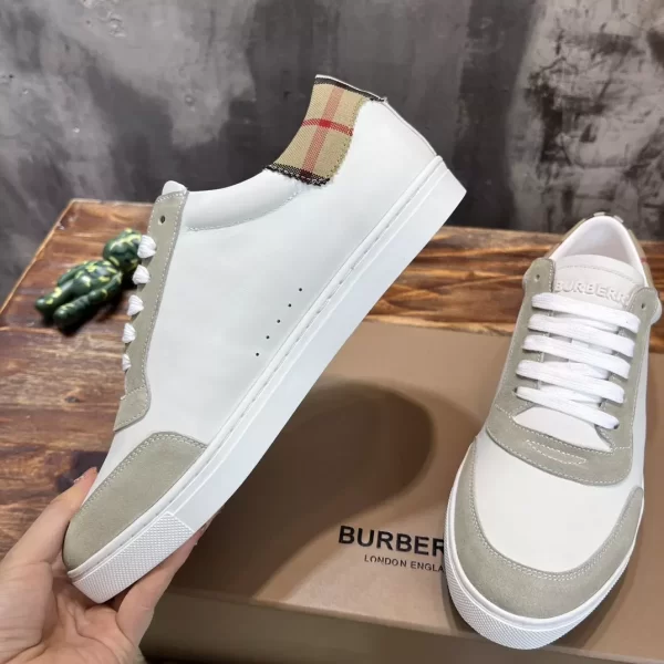 BURBERRY LEATHER, SUEDE AND VINTAGE CHECK COTTON SNEAKERS - BBR126