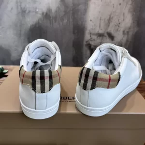 BURBERRY LEATHER, SUEDE AND VINTAGE CHECK COTTON SNEAKERS - BBR126