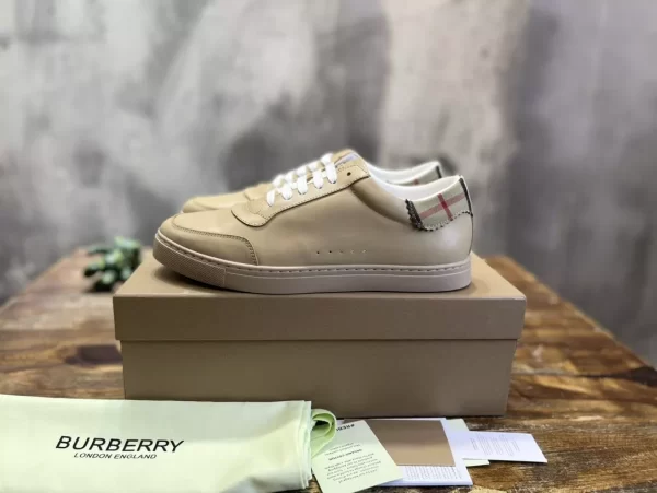 BURBERRY LEATHER, SUEDE AND VINTAGE CHECK COTTON SNEAKERS - BBR127