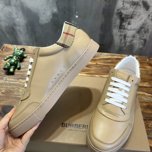 BURBERRY LEATHER, SUEDE AND VINTAGE CHECK COTTON SNEAKERS - BBR127