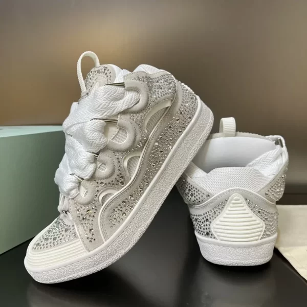 Lanvin Curb Leather Rhinestone Sneakers – LV028