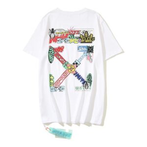 OW Cross arrow graffiti back printed T-Shirt – OW67 - 4