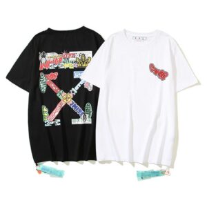 OW Cross arrow graffiti back printed T-Shirt – OW67 - 5