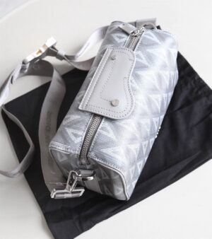 DIOR LINGOT 22 BAG GRAY CD DIAMOND CANVAS - DR013