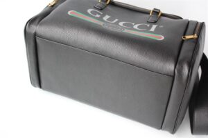 GUCCI RETRO LOGO PRINT LEATHER DUFFLE BAG - GC56