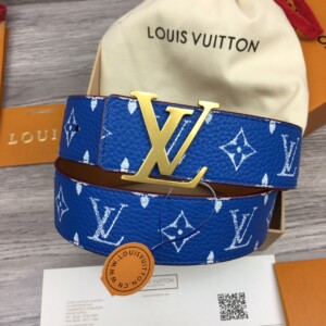 LOUIS VUITTON LV INITIALES 40MM REVERSIBLE BELT IN BLUE - B107