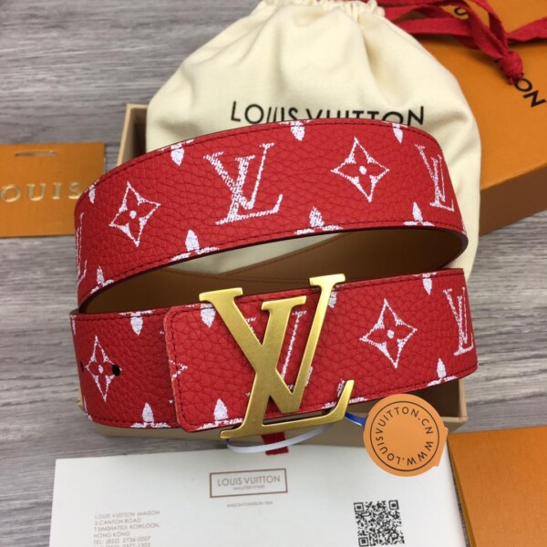 LOUIS VUITTON LV INITIALES 40MM REVERSIBLE BELT RED - B0117