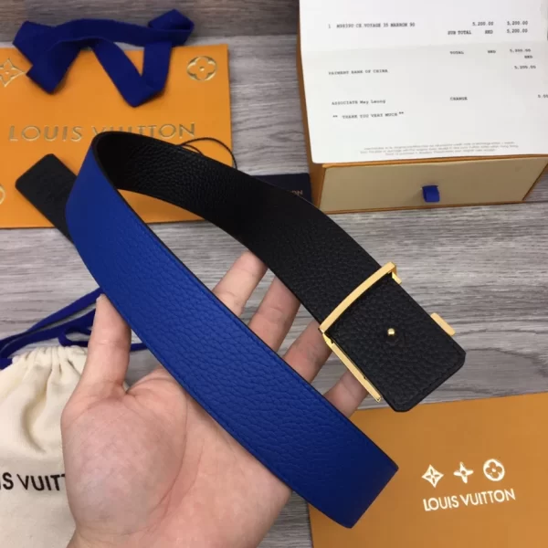 LOUIS VUITTON OPTIC 40MM REVERSIBLE BELT BLUEBLACK - B0136