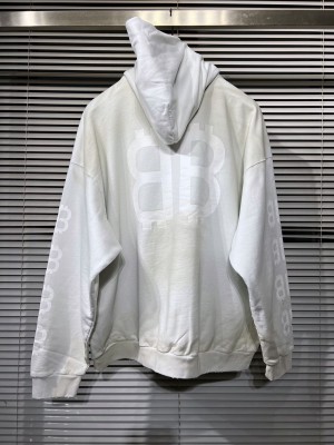 Balenciaga Crypto Hoodie Medium Fit In White - SBH023