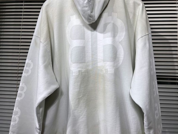 Balenciaga Crypto Hoodie Medium Fit In White - SBH023