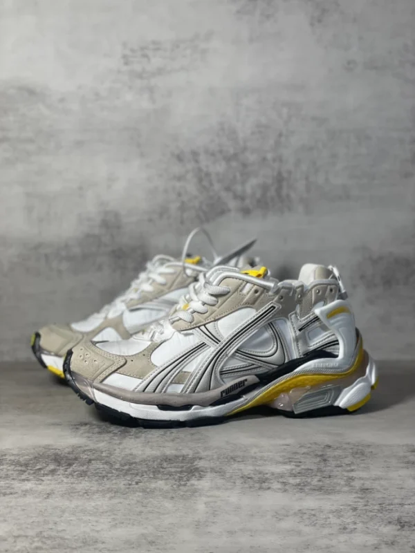 BALENCIAGA RUNNER SNEAKER IN GREY, WHITE, BLACK AND YELLOW - BB233