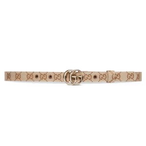 GG MARMONT THIN BELT BEIGE AND EBONY ORIGINAL GG CANVAS - B0180