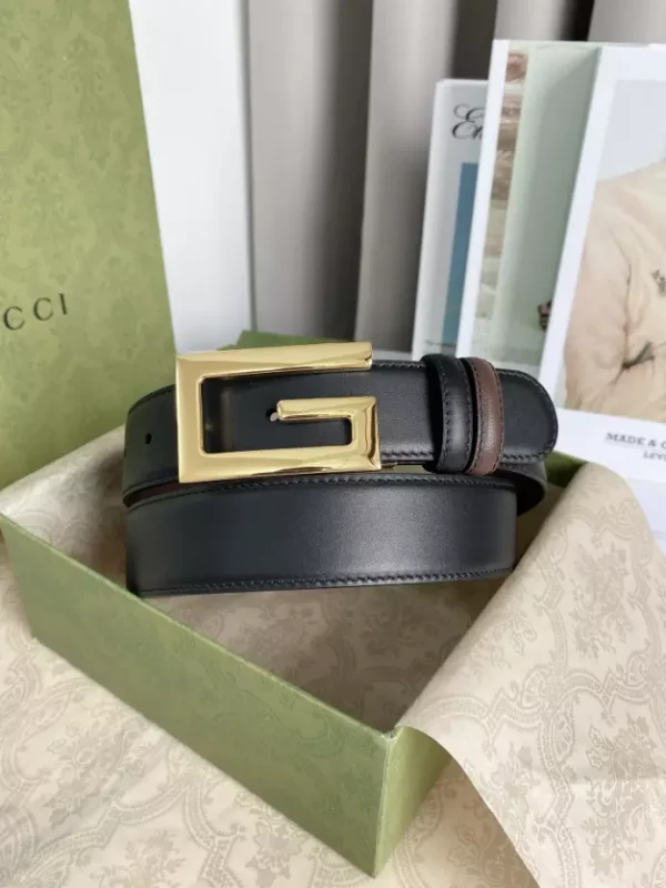 GG REVERSIBLE BELT WITH SQUARE G BUCKLE - B0184