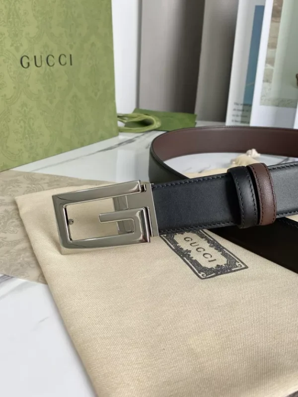 GG REVERSIBLE BELT WITH SQUARE G BUCKLE - B0185