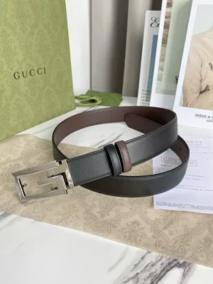 GG REVERSIBLE BELT WITH SQUARE G BUCKLE - B0185